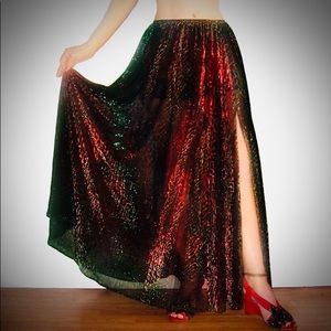 Sparkling Multicolor Skirt with slit. Ameynra! New